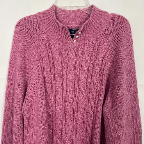Karen Scott Cable Knit Pullover Pink Sweater Size Large