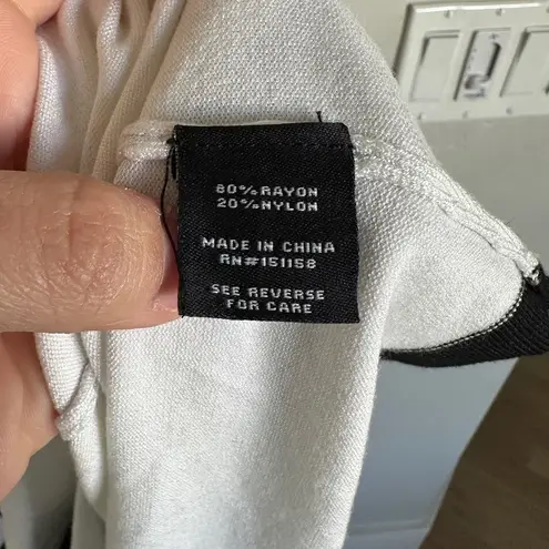 525 America Colorblock knit black white print midi sleeveless dress medium NWT