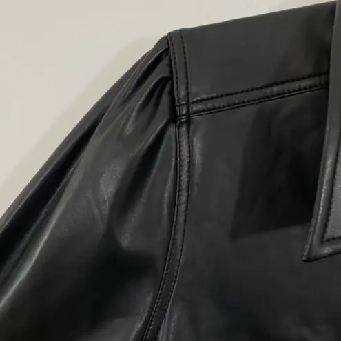 Michael Stars NWT Babe Black Vegan Faux Leather Shacket Size Large