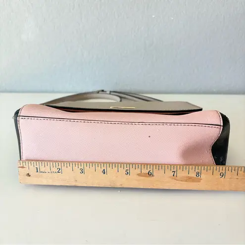 Kate Spade  Cow Hide Leather Crossbody Bag Pink Gray Black Handbag Shoulder Bag