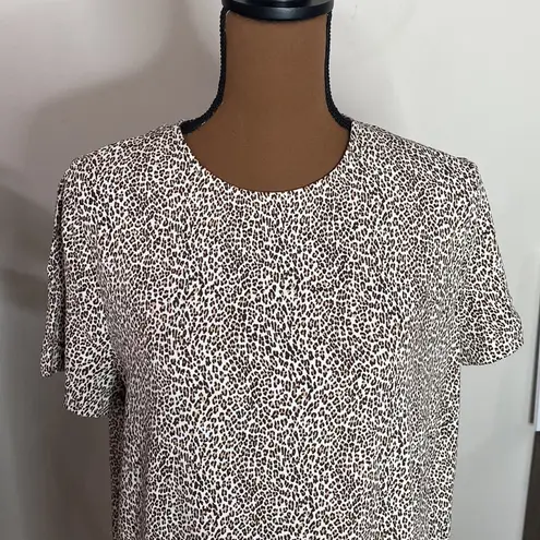 Jenni Kayne leopard viscose t-shirt dress size L