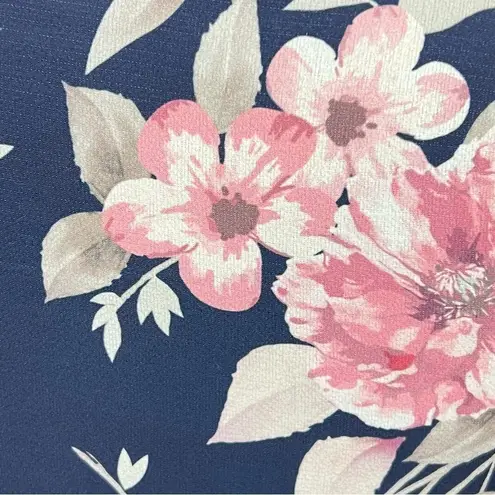 Women Long Sleeve Shirt Tunic Tops Flower Print Blouse Shirts Blue Pink Size XL