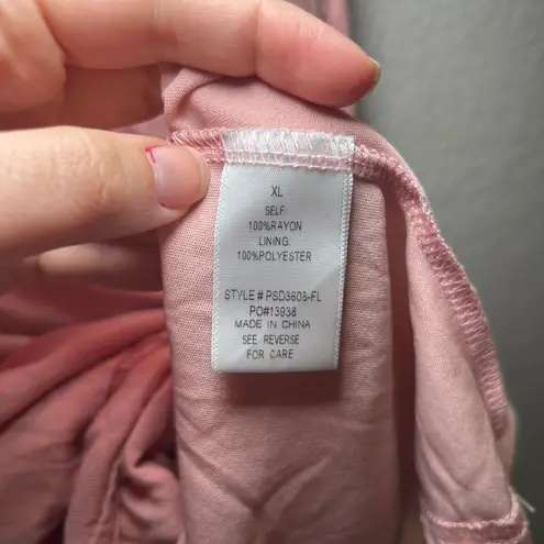 Baltic Born  Cambridge Embroidered Midi Dress Rose Tiered Square Neck Womens XL