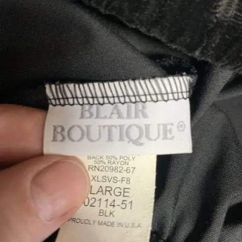 Blair Elastic Waist Women's Black Velour Skirt Size Large Soft Roomy