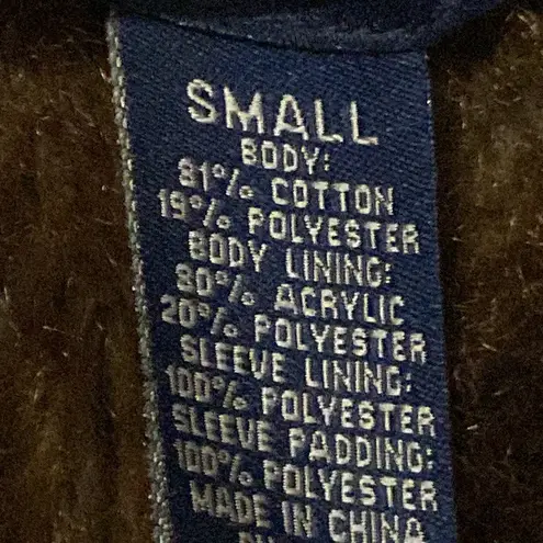 Denim&Co Blue Jacket Brown Faux Fur lining pockets Wo size smallclean condition