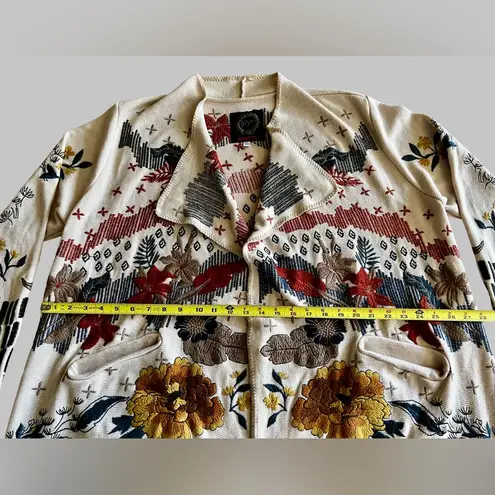 Johnny Was BIYA Women’s 1X Embroidered Kimono Cardigan Floral Boho Open Front