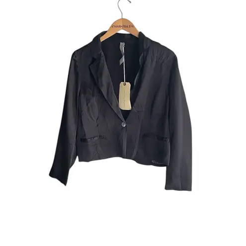 Raquel Allegra Pebble Satin Avalon Jacket Black Size 4