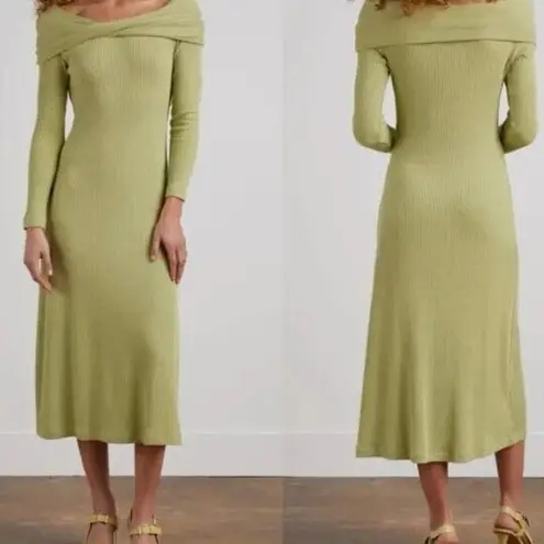 Mara Hoffman Celery Green Ribbed Knot Bodycon Dress, A03, $120, NWT, Medium