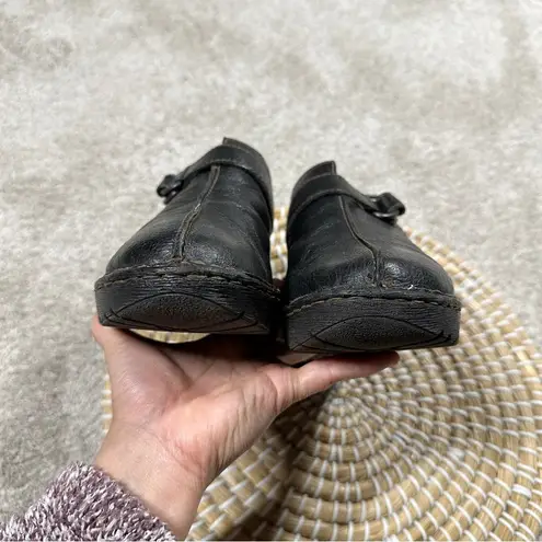 b.o.c Women’s Leather Mule Clogs Sandals Slip On Comfort Pilgrim in Black Size 9