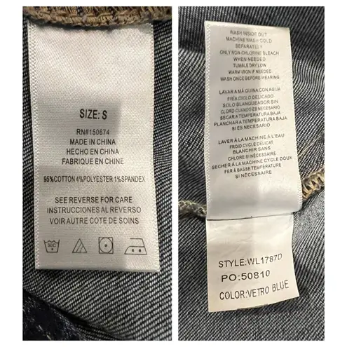 Wash Lab Retro Denim Corset Dress Size Small Blue