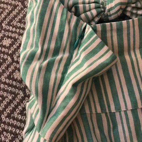 Privacy Please New Rosalin Stripe Cutout Mini Dress Green White Button Front