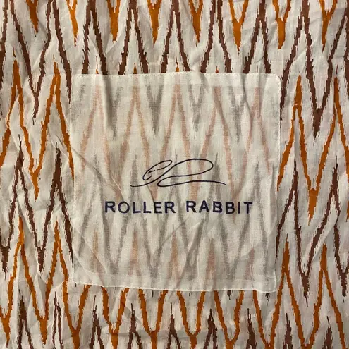 Roberta Roller Rabbit  Mesh Reusable Tote Chevron White Brown Orange One Size