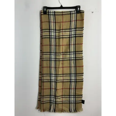 V Fraas Gold Black White Plaid Scarf