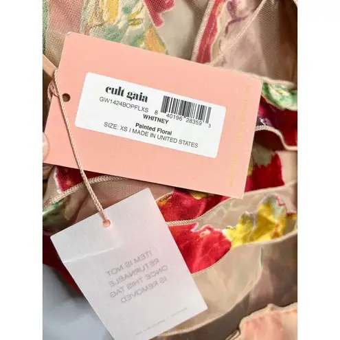 Cult Gaia NWT Whitney Gown Silk Floral Tiered Maxi Dress Size XS