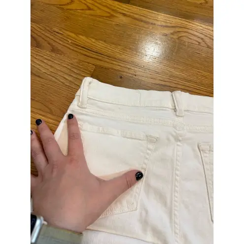 All Saints Women’s 27 Zoe Cropped Bootcut Jeans Frayed Raw Hemline Zipper