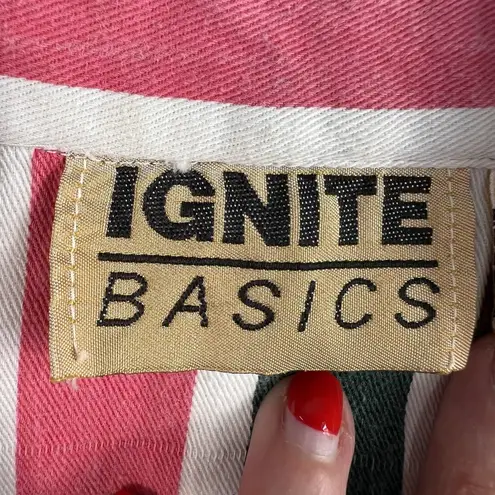 90s Vtg L Large Striped Button Up Shirt Sleeveless Grunge Boho Streetwear Hippie