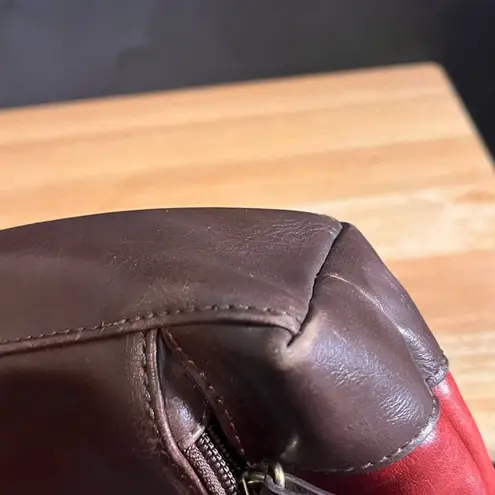 Tignanello Red And Brown Crossbody Purse