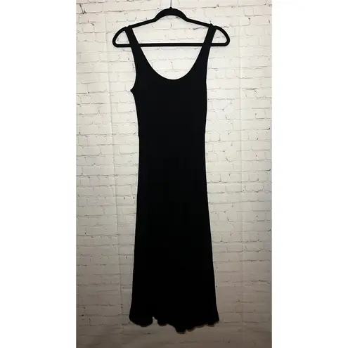 Marine layer Black Ribbed Lexi Fit And Flare Tank Midi Dress Size Small NWOT