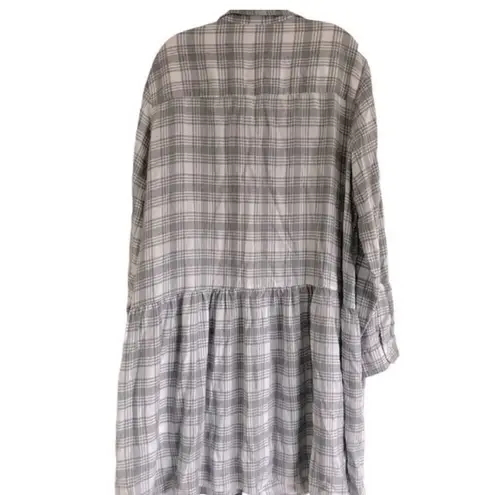 Grayson Frank and Eileen changemaker plaid flannel shirt dress White