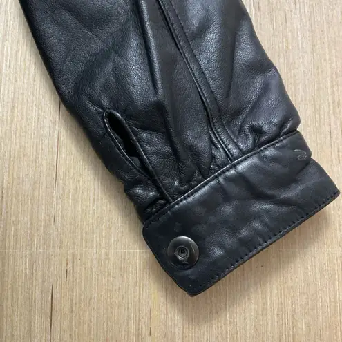 Jacqueline Ferrar i Genuine Leather Size Small Hooded Snap Sleeves Vintage