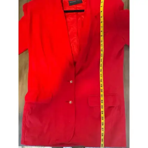 August Silk Vintage Oversized Blazer Red Silk Tomato Girl Bold Maximilist SZ 6
