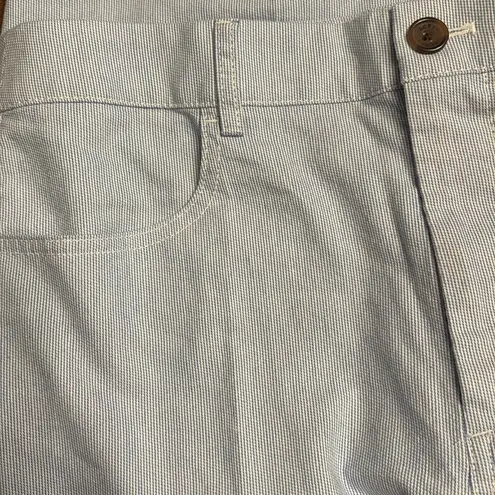 J Crew Factory Tall high rise wide leg cropped pant blue white stripe Sz 27T NWT