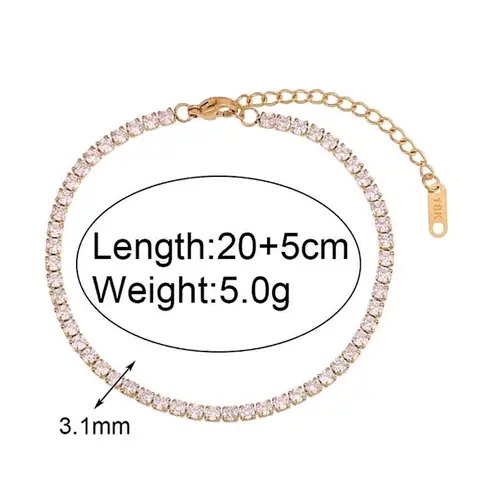 Boutique Tennis Ankle Bracelet | WGP 925 Sterling Silver