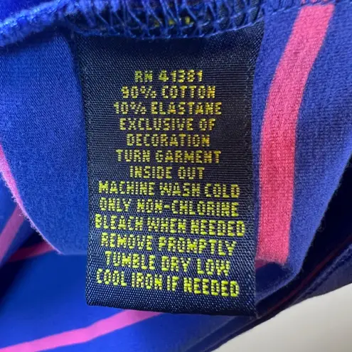 Polo Golf Ralph Lauren Women's 1/4 Zip Shirt Blue Pink Sleeveless Big Pony Large