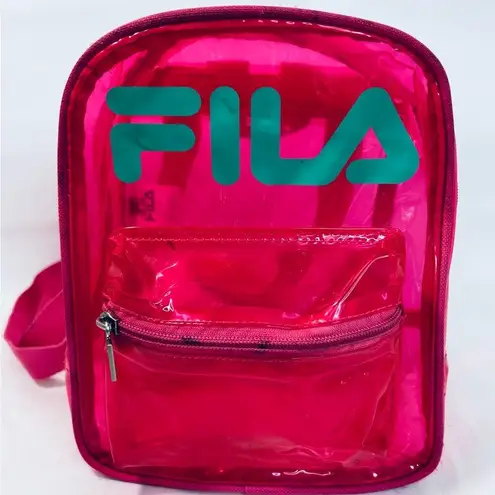 FILA  Neon Pink Clear Jelly Mini Backpack