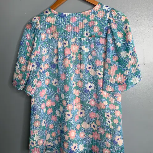 Jade Melody Tam Pastel Floral Short Wide Sleeve V