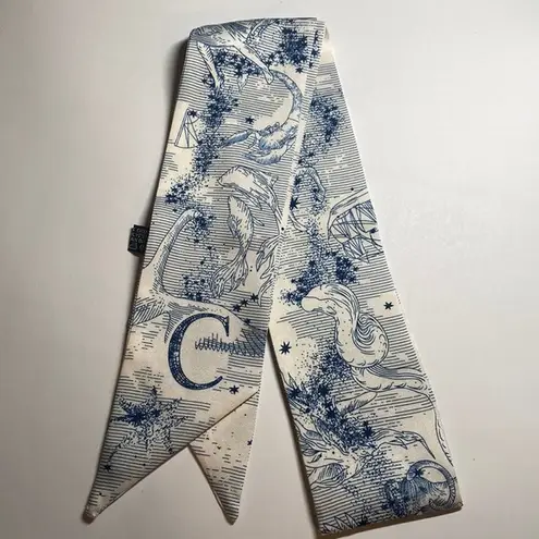 Initial / Letter C Thin Purse Scarf / Hairband / Scarf