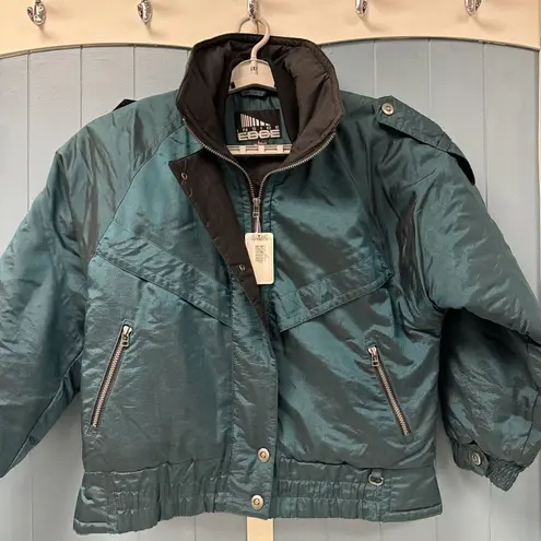 Vtg 80’s 90’s Women’s Size L Ski Snowboarding Jacket Coat Teal Green INSIDE EDGE Size L