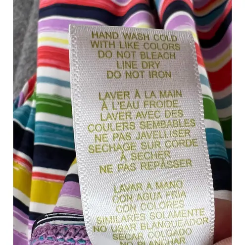 Anne cole Swimsuit Womens 8 Rainbow Stripe One Piece Adjustable Flattering UPF50