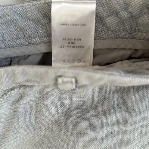 Poetry relaxed Straight Leg Linen Trousers Light Gray Size 4