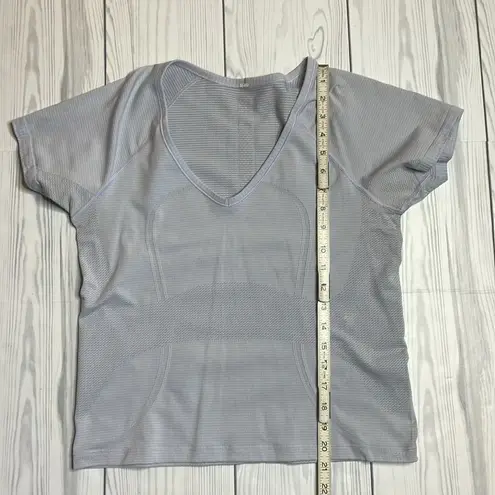 Lululemon  Blue v neck Speedy Short Sleeve T-shirt Cropped Size 8