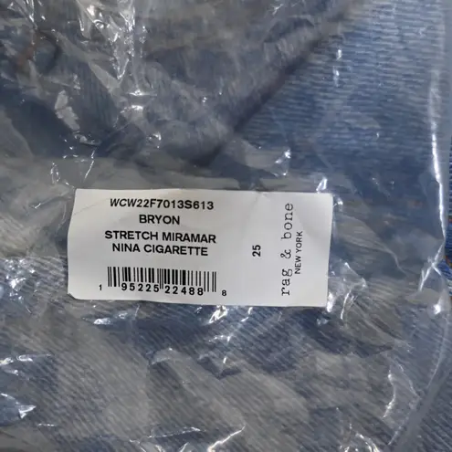 Rag and Bone  Womens 25 Nina Miramar Patchwork Cigarette Jeans in Bryon NEW - Image 14