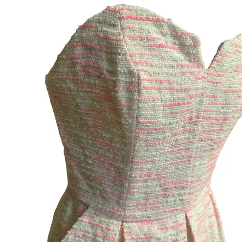 Moulinette Soeurs Anthropologie Moulinette Speer’s Pink Tweed Convertible Strapless Dress Size 6