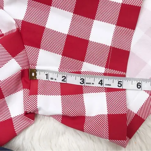 Eloquii DRAPER JAMES x Red White Gingham Shorts Tie Belt Plaid Size 20 New