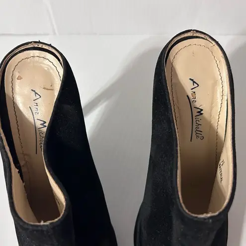 Anne Michelle Black Stiletto Mules shoe size 7.5