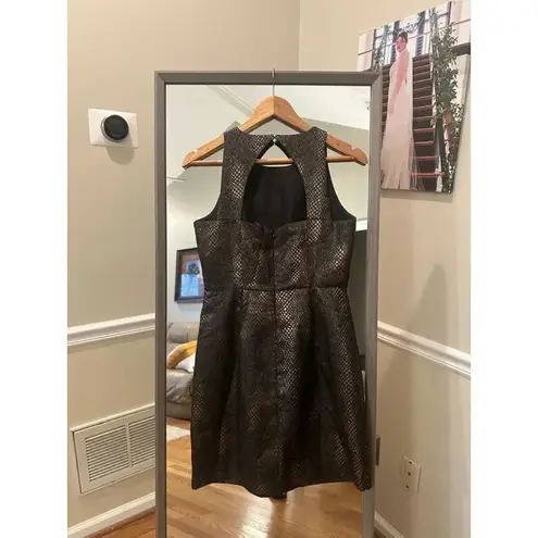 Women's 5/48 Metallic Fit and Flare Dress, Size 4, Black and Gold