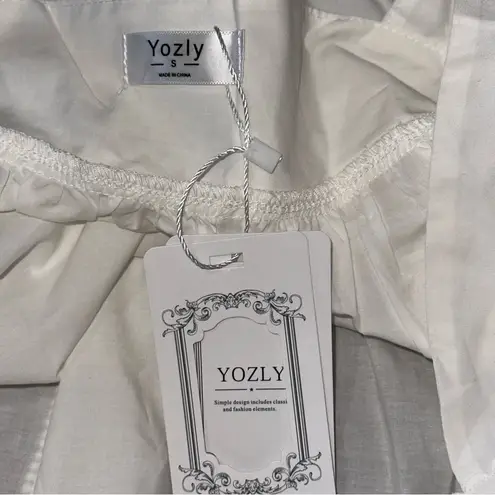 Yozly NWT Women’s Size S White Cotton Embroidered Neck Long Night Gown Dress
