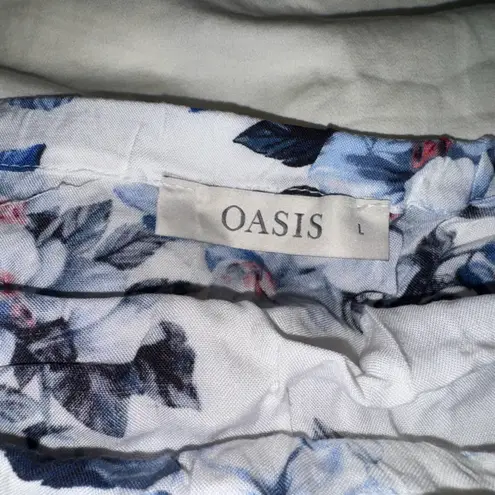 Oasis Floral Strapless Jumpsuit - Blue and White