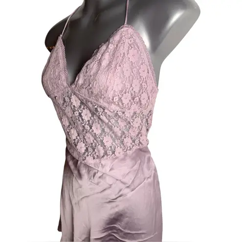 Free People New Love Mini Slip Dress | Lilac Satin Lace Bodice | Women’s Size S Purple