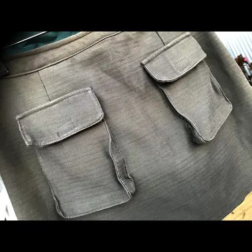 Y2k rubberized camo mini skirt Green