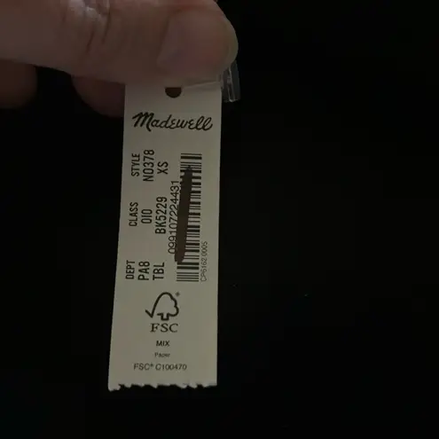 Madewell Womens Black Funnelneck Cropped Muscle Tee