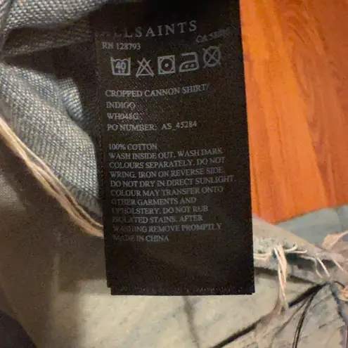 All Saints Raw edge distressed Denim Jacket size 2