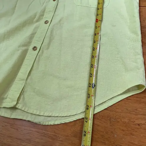 Harvé Benard Harve Benard Neon Light Green Yellow Linen Blend Oversized Shirt Blouse, Size L