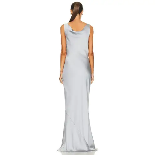 Norma Kamali Maria Gown in Silver Small New Womens Long Maxi grey dress