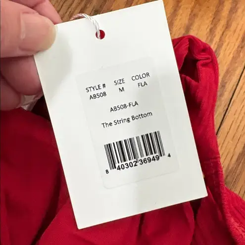 ANDIE String Bikini Set Ribbed Flame Red size M NWT/NWOT