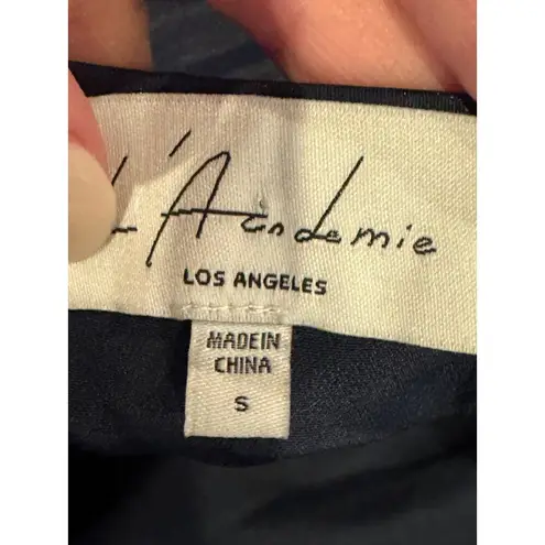 L'Academie Skirt Women Small Blue Wrap Side Tie Shiny Midi Skirt NWOT Whimsigoth